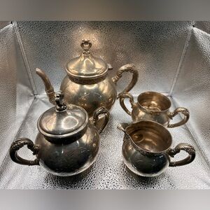 Vintage Silver Plated 4 Pc Tea Set From Royal Holland KMD Tiel